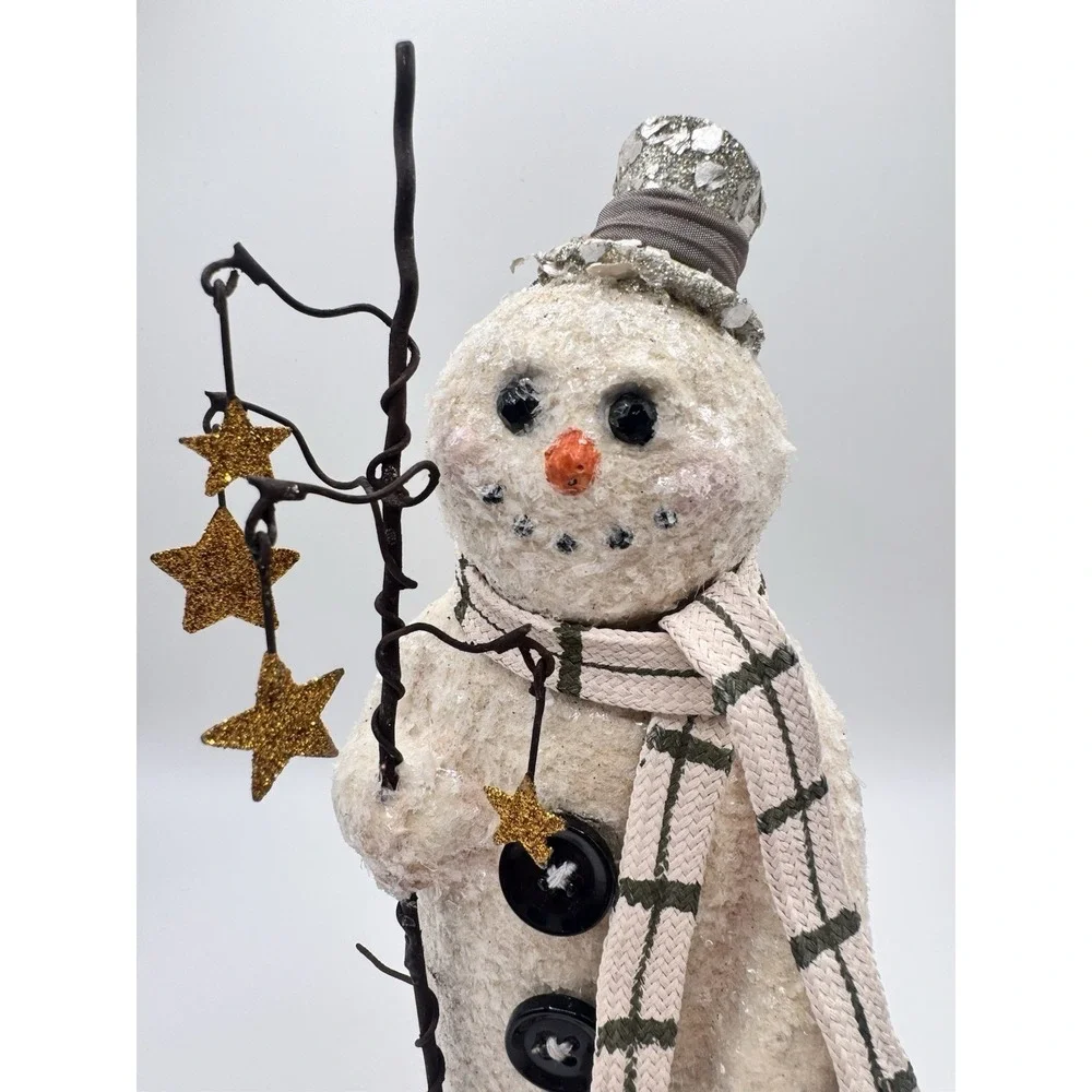 Katherine's‎ Collection Snowman Figure Glitter Stars Scarf Christmas Decor 7.5